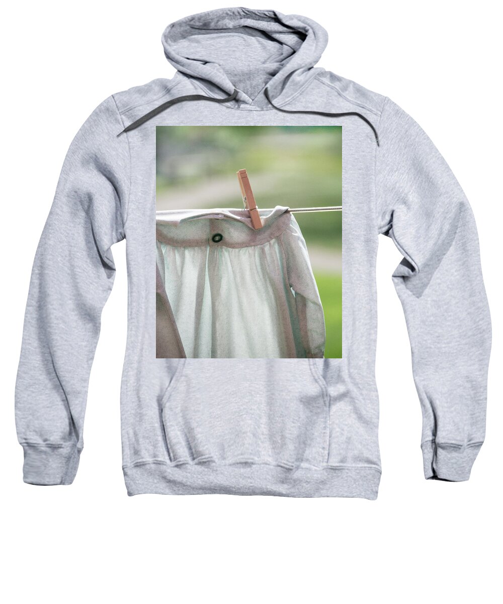 Clothespin Sweatshirt featuring the photograph The Precious Gown by Jolynn Reed