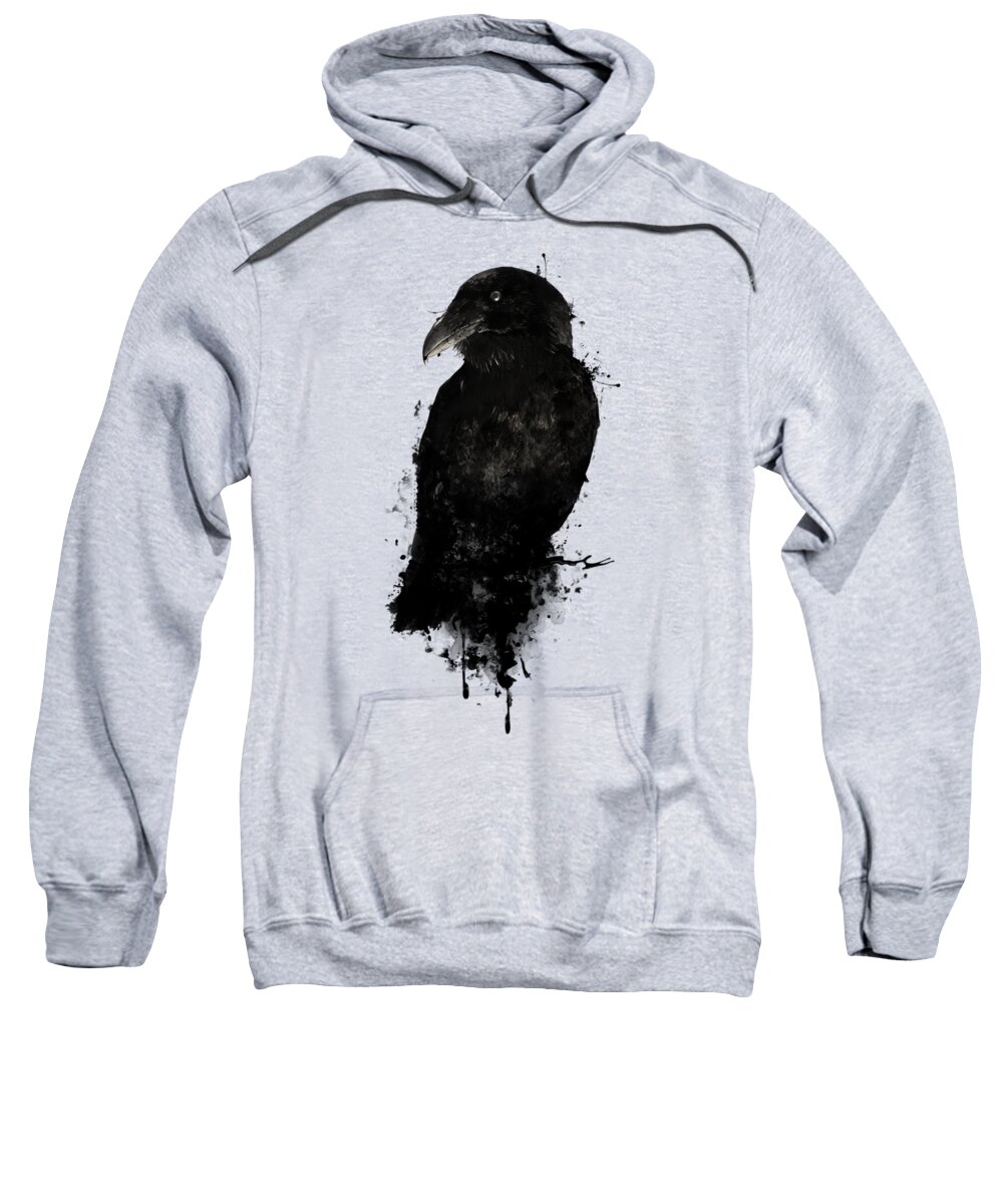 Raven Sweatshirt featuring the mixed media The Raven by Nicklas Gustafsson
