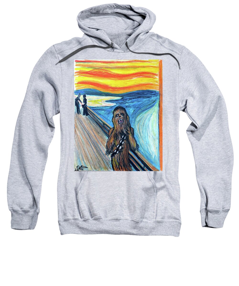 Chewbacca Sweatshirt featuring the painting The Roar by Tom Carlton