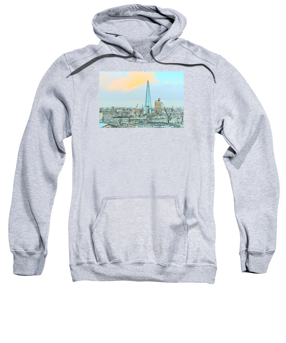 Great Britain Sweatshirt featuring the photograph The Shard outline poster by Gary Eason