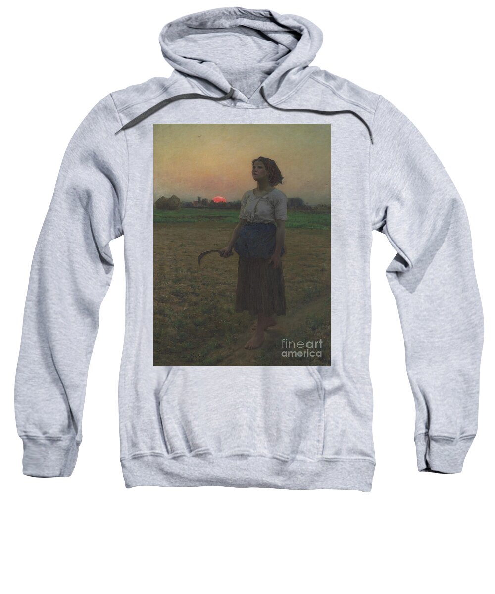 The Song Of The Lark Sweatshirt featuring the painting The Song of the Lark by Jules Breton