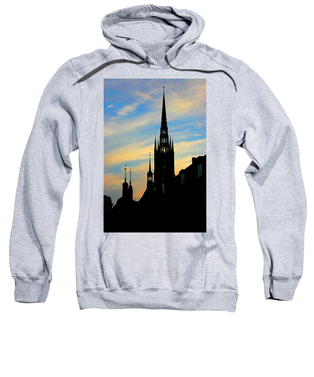 Sweden Sweatshirt featuring the photograph The Steeples of Stockholm by KG Thienemann