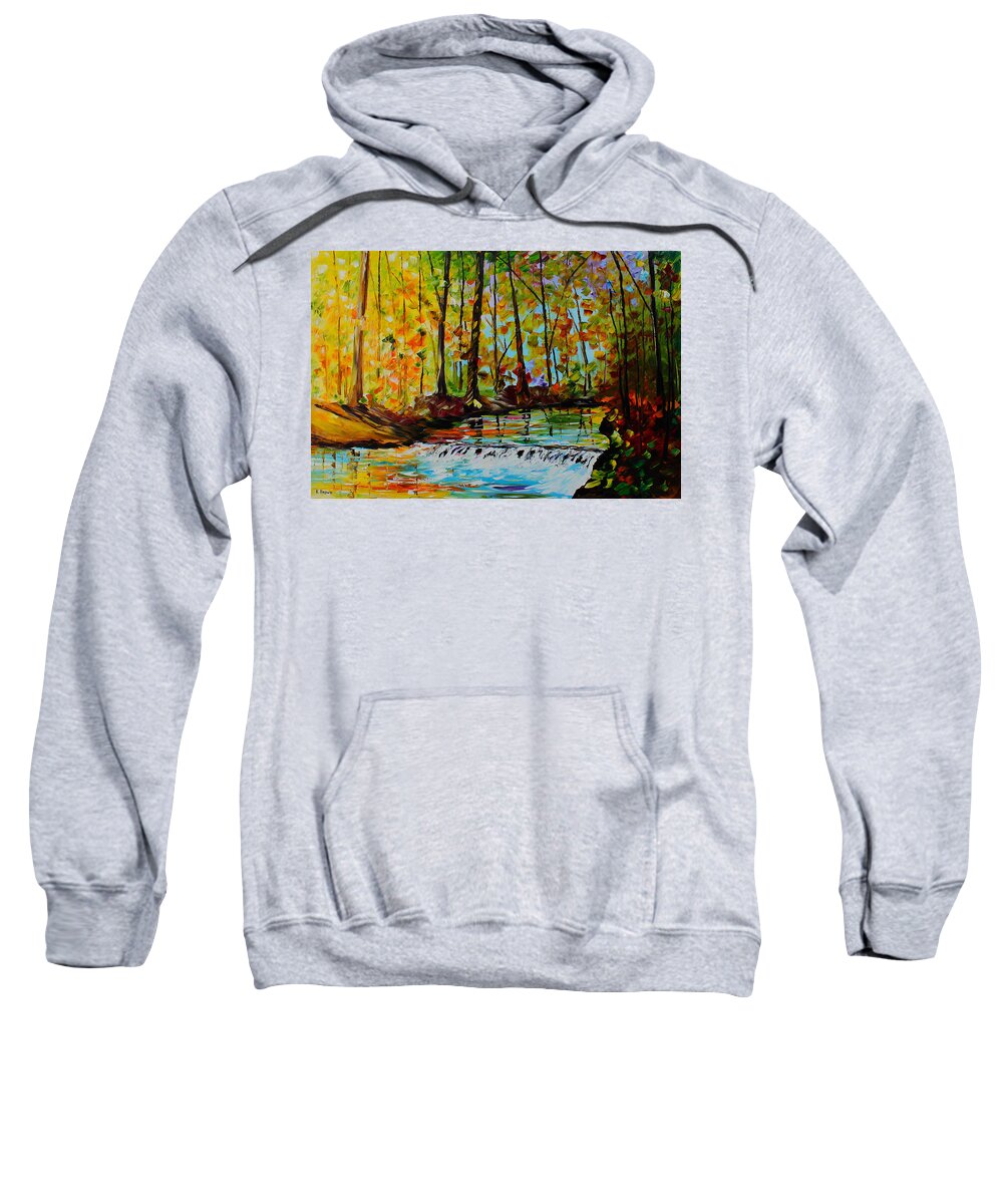  Landscape Paintings Sweatshirt featuring the painting The Stream by Kevin Brown