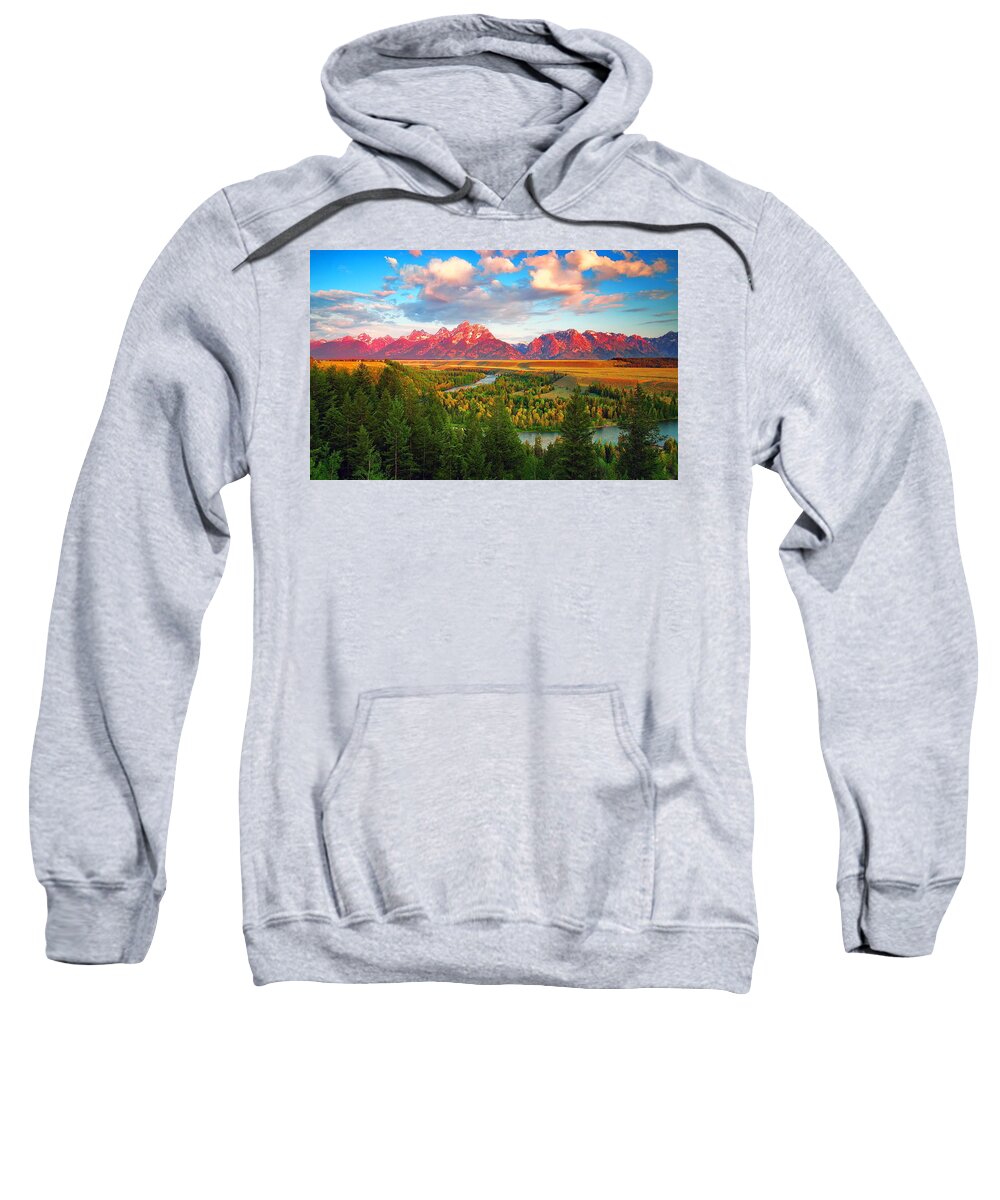 The Teton Range Sweatshirt featuring the photograph The Teton Range by Jackie Russo