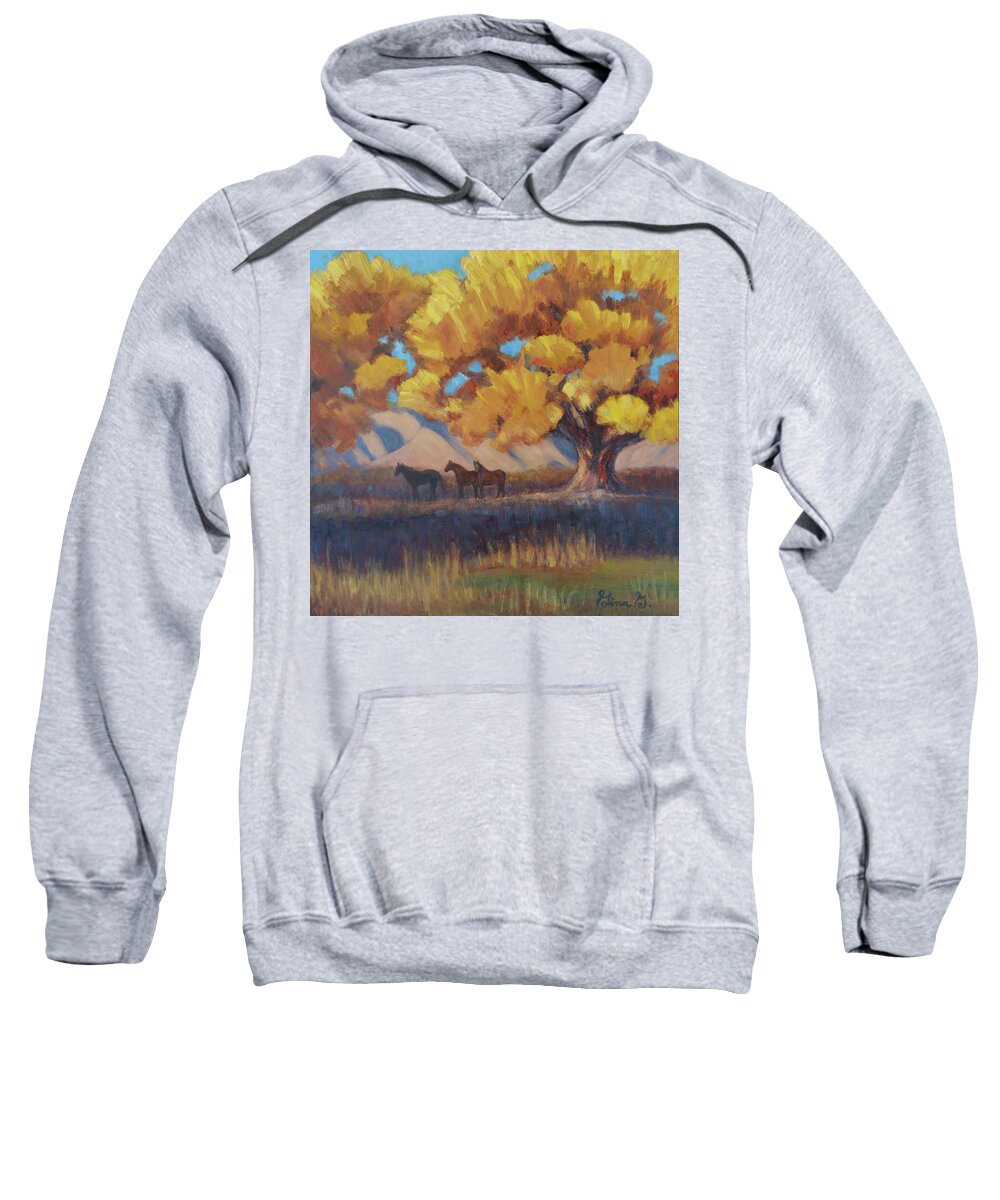 Horse Image Sweatshirt featuring the painting The Three Quarters by Gina Grundemann