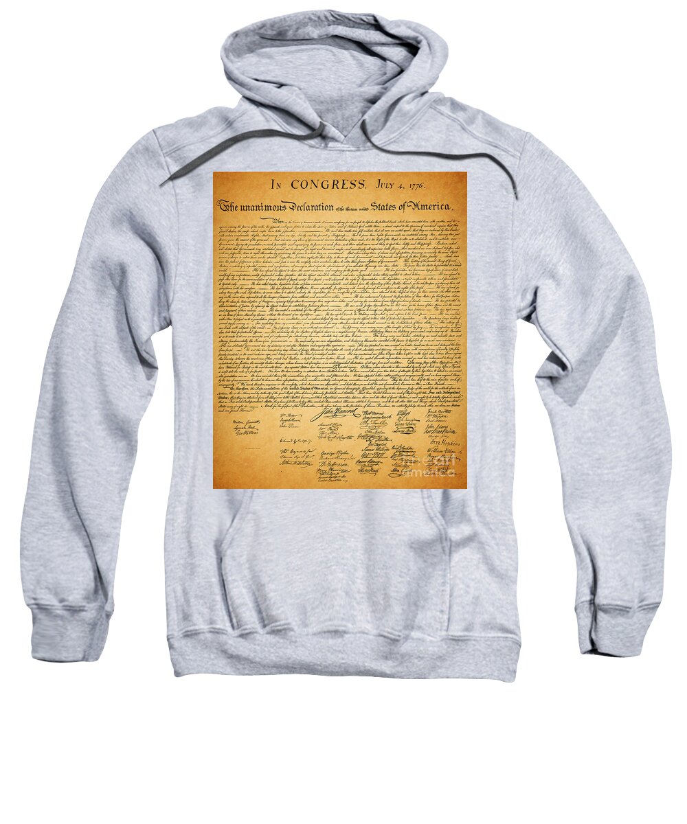 Usa Sweatshirt featuring the photograph The United States Declaration of Independence by Wingsdomain Art and Photography