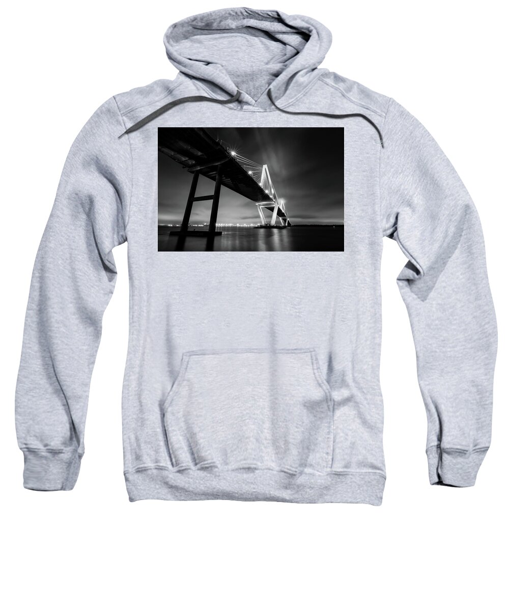 Charleston Sweatshirt featuring the photograph The Vanishing Point in Black and White by Norma Brandsberg