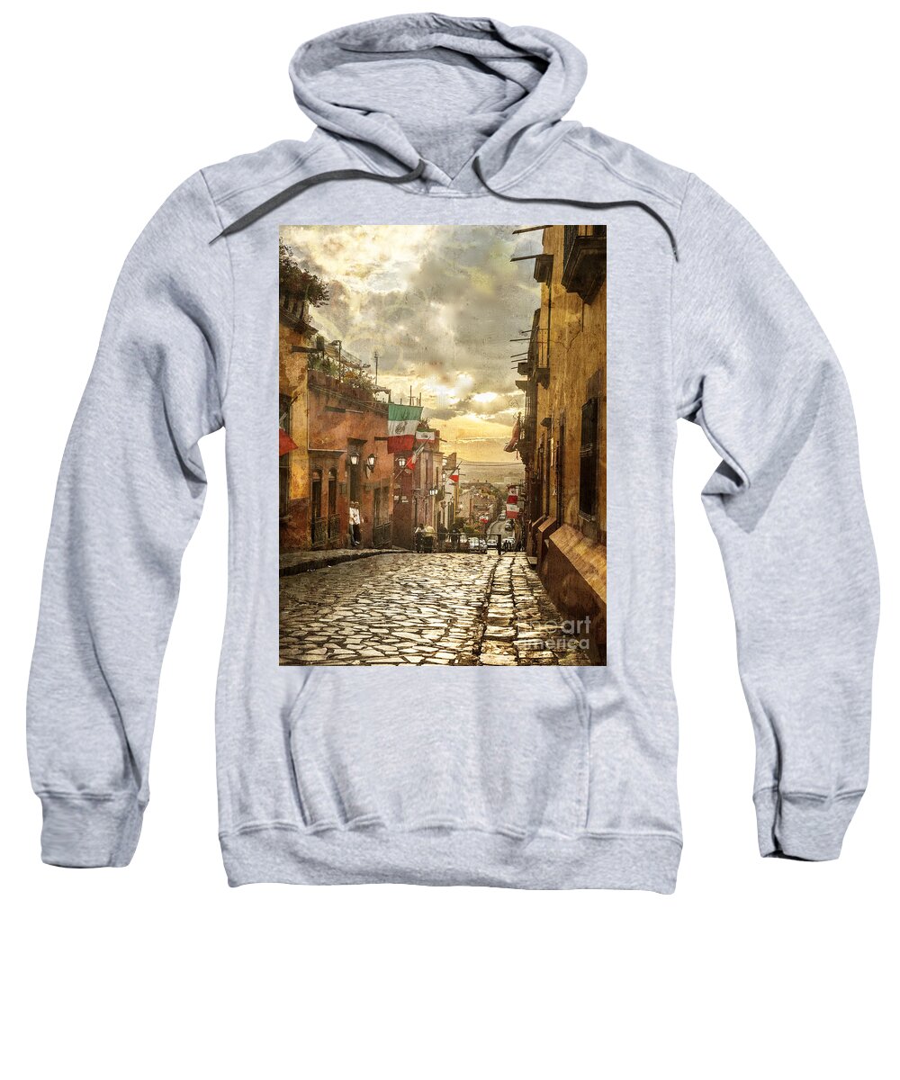 Cobble Stone Street Sweatshirt featuring the photograph The View Looking Down by Barry Weiss