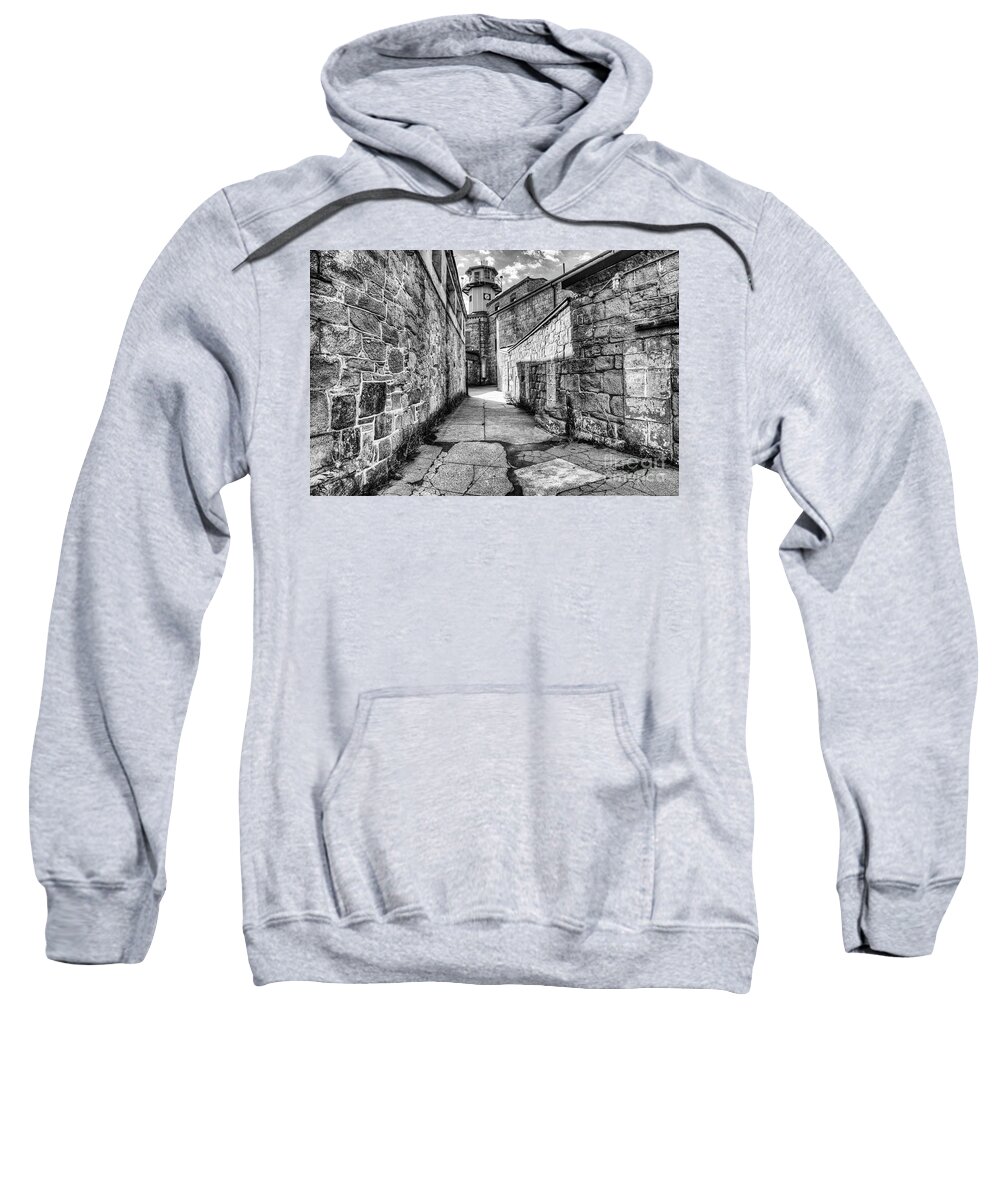 Eastern State Penitentiary Sweatshirt featuring the photograph The Watch Tower Eastern State Penitentiary by Anthony Sacco