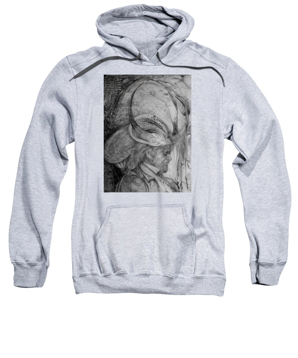 Drawing Sweatshirt featuring the drawing The Wizard Of Earth-sea by Otto Rapp