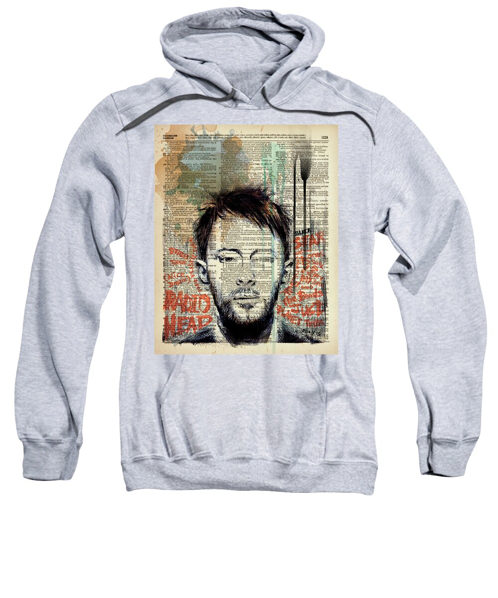 Jimi Hendrix Sweatshirt featuring the painting Thom yorke by Art Popop
