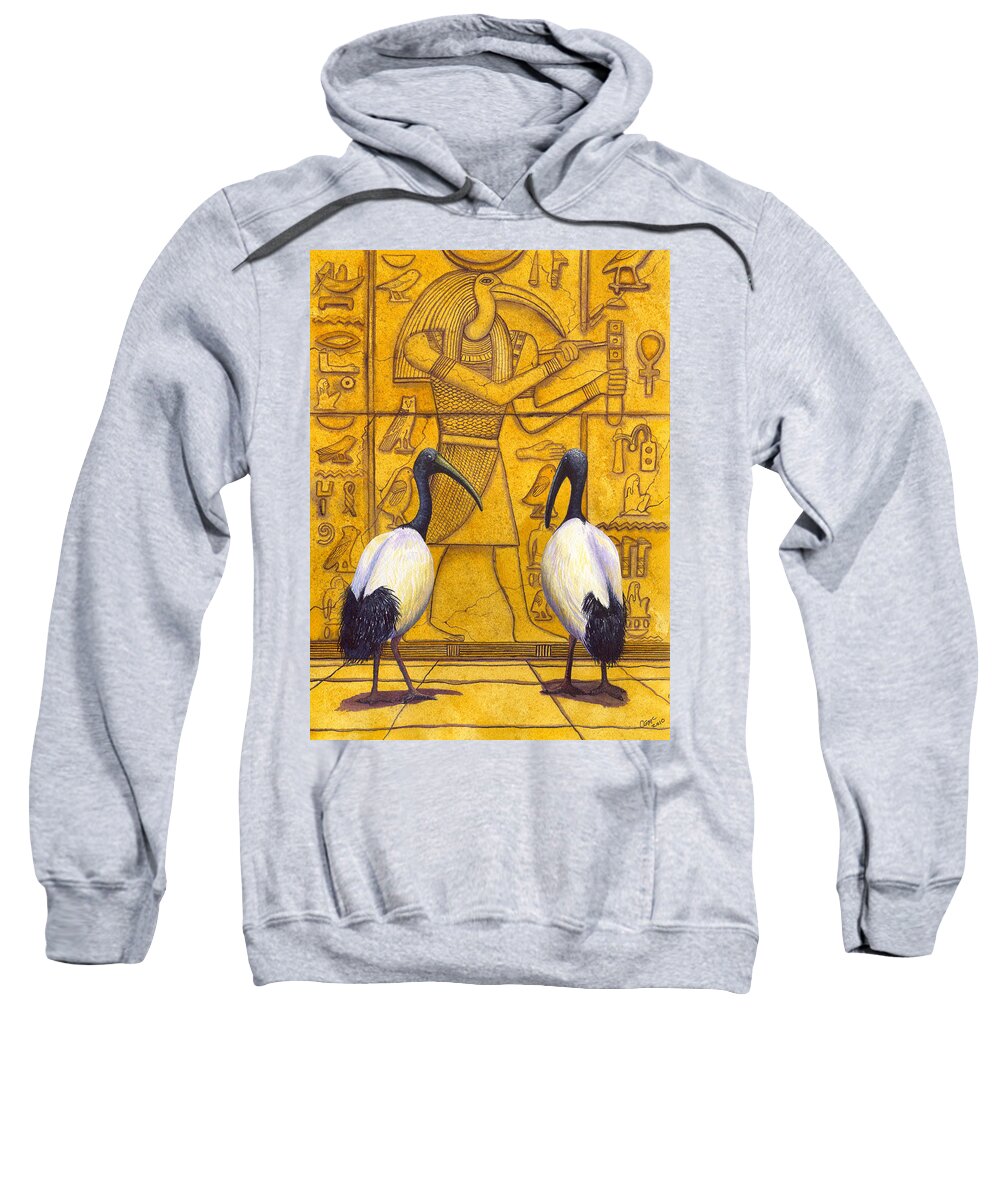 Ibis Sweatshirt featuring the painting Thoth by Catherine G McElroy