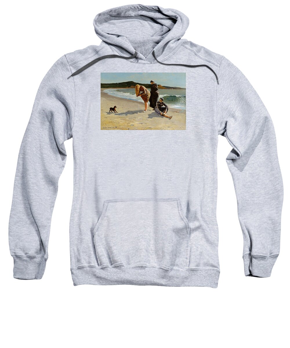 Winslow Homer Sweatshirt featuring the digital art Three Bathers by Newwwman