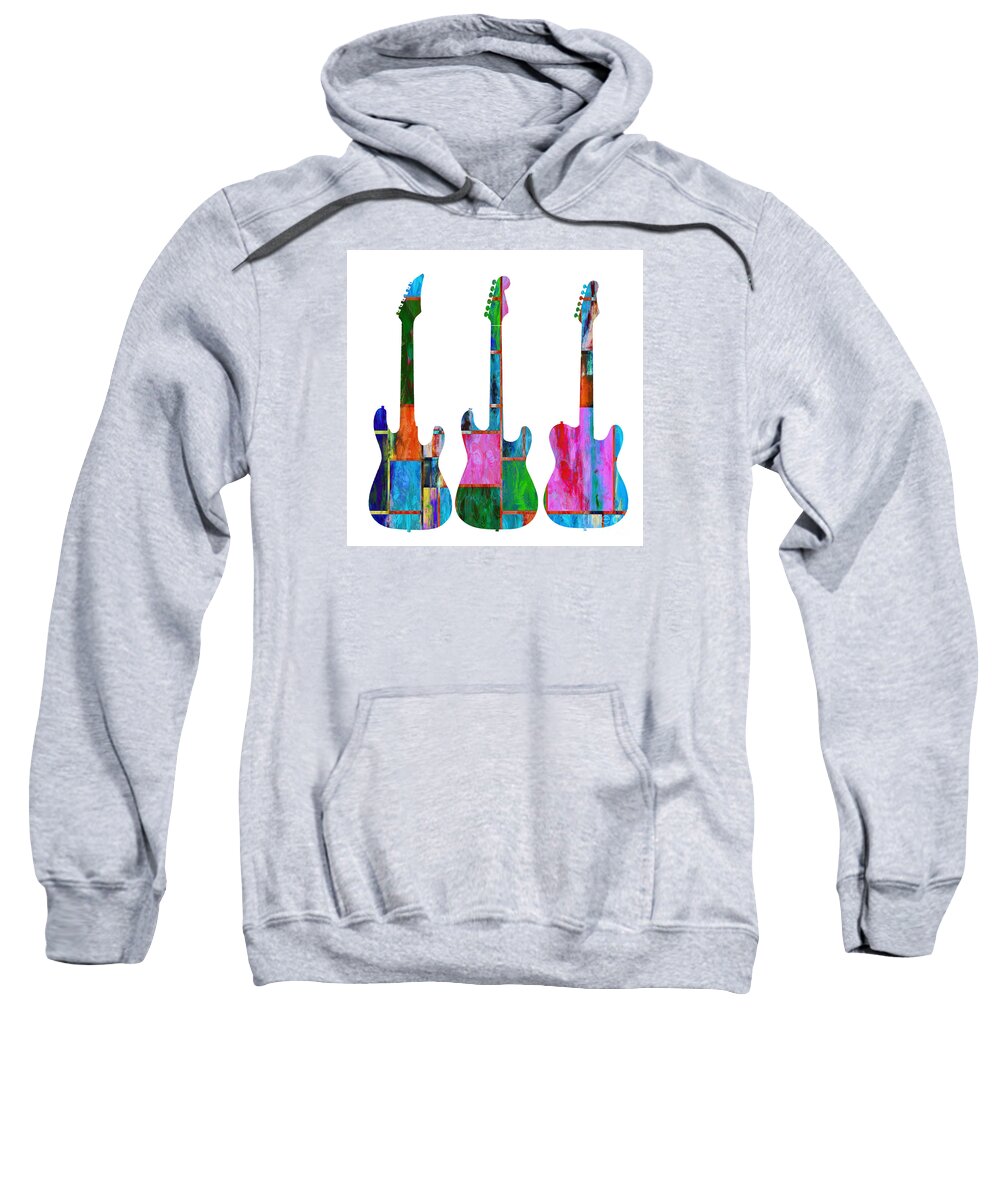 Guitars Sweatshirt featuring the painting Three Guitars 4 by Edward Fielding