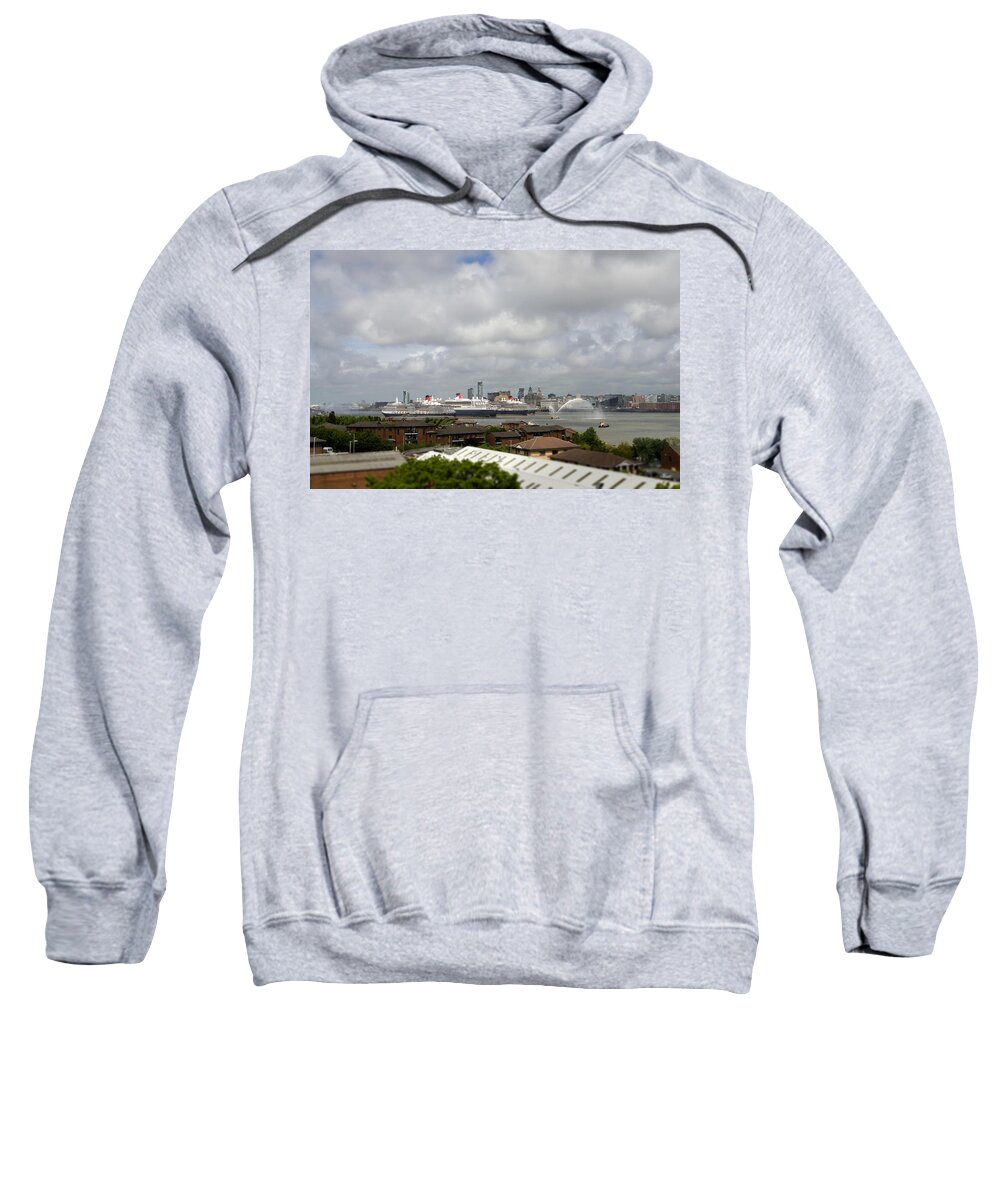Cunard Sweatshirt featuring the photograph Three Queens Salute by Spikey Mouse Photography