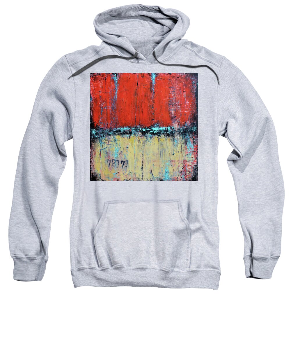 Urban Art Sweatshirt featuring the mixed media Ticket No. 72173 by Patricia Lintner