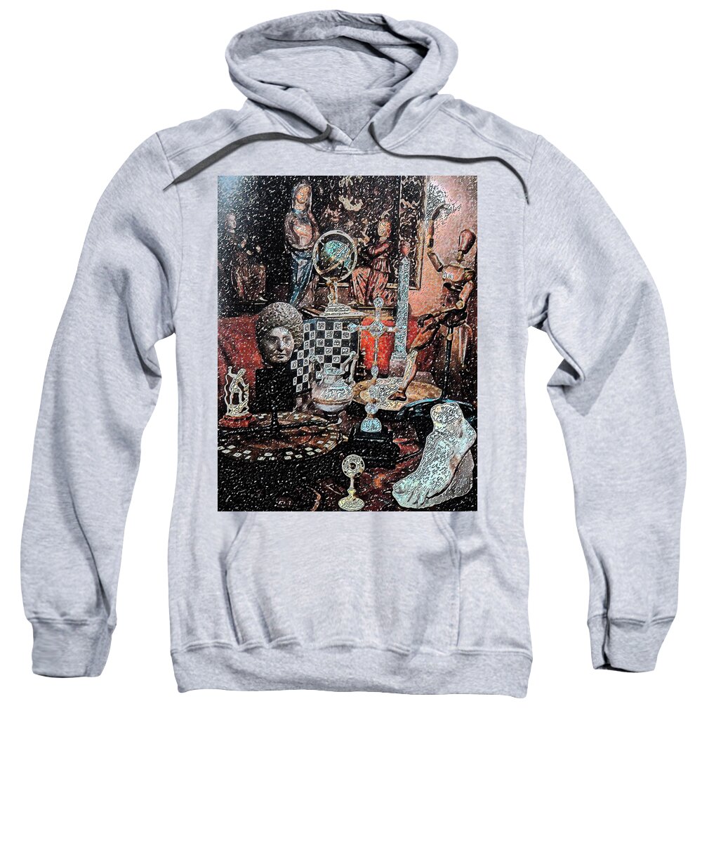 Abstract Sweatshirt featuring the digital art Time Worn Relics by Susan Esbensen