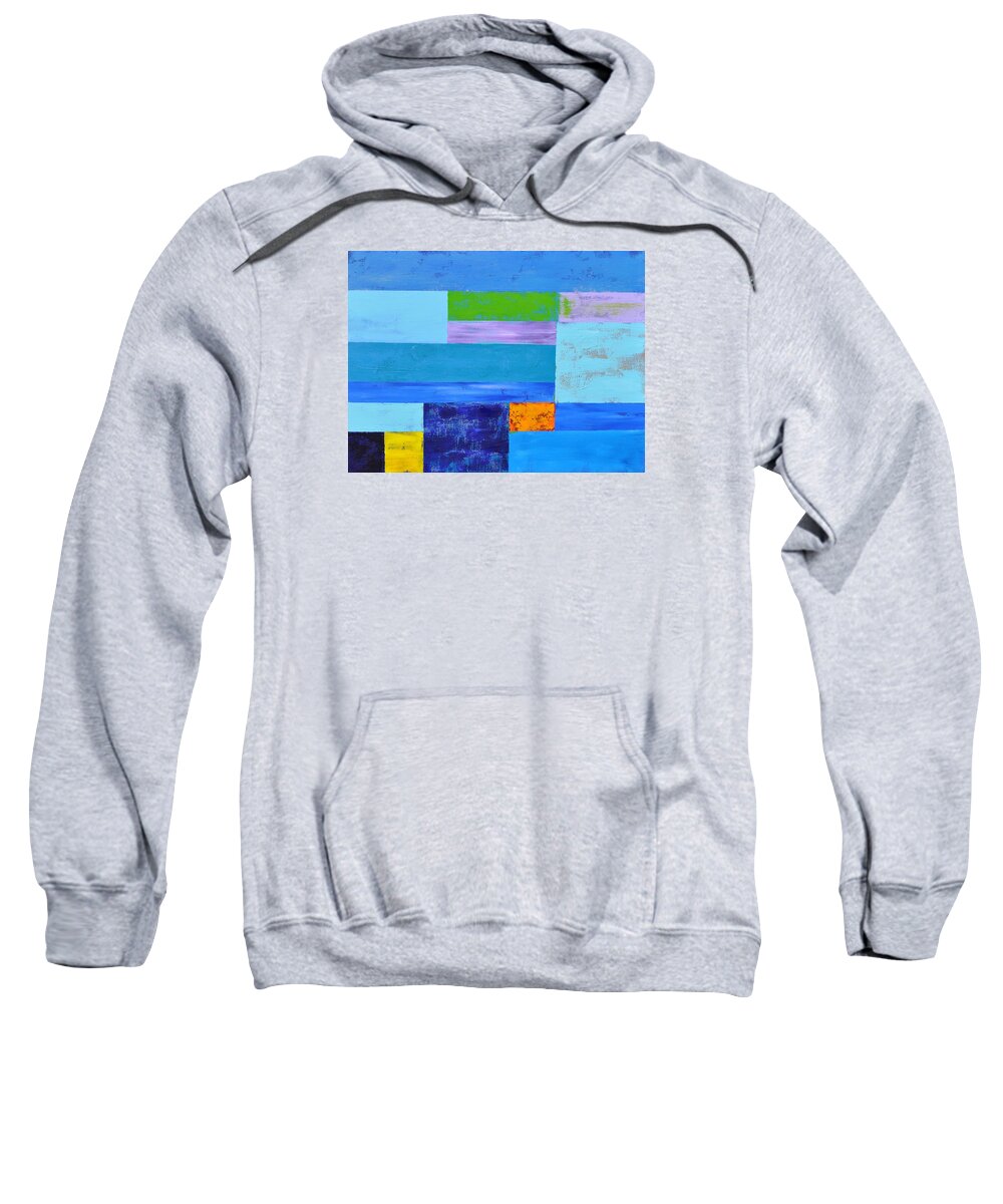 Timeschedule Sweatshirt featuring the painting Timeline in Blue by Eduard Meinema