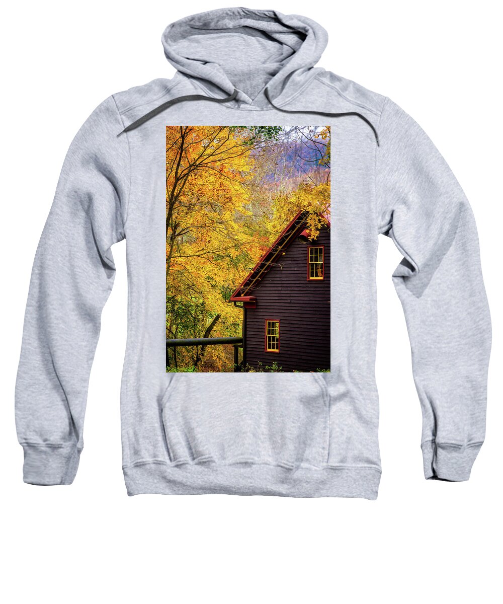 Landscape Sweatshirt featuring the photograph Tingler's Mill in Fall by Joe Shrader