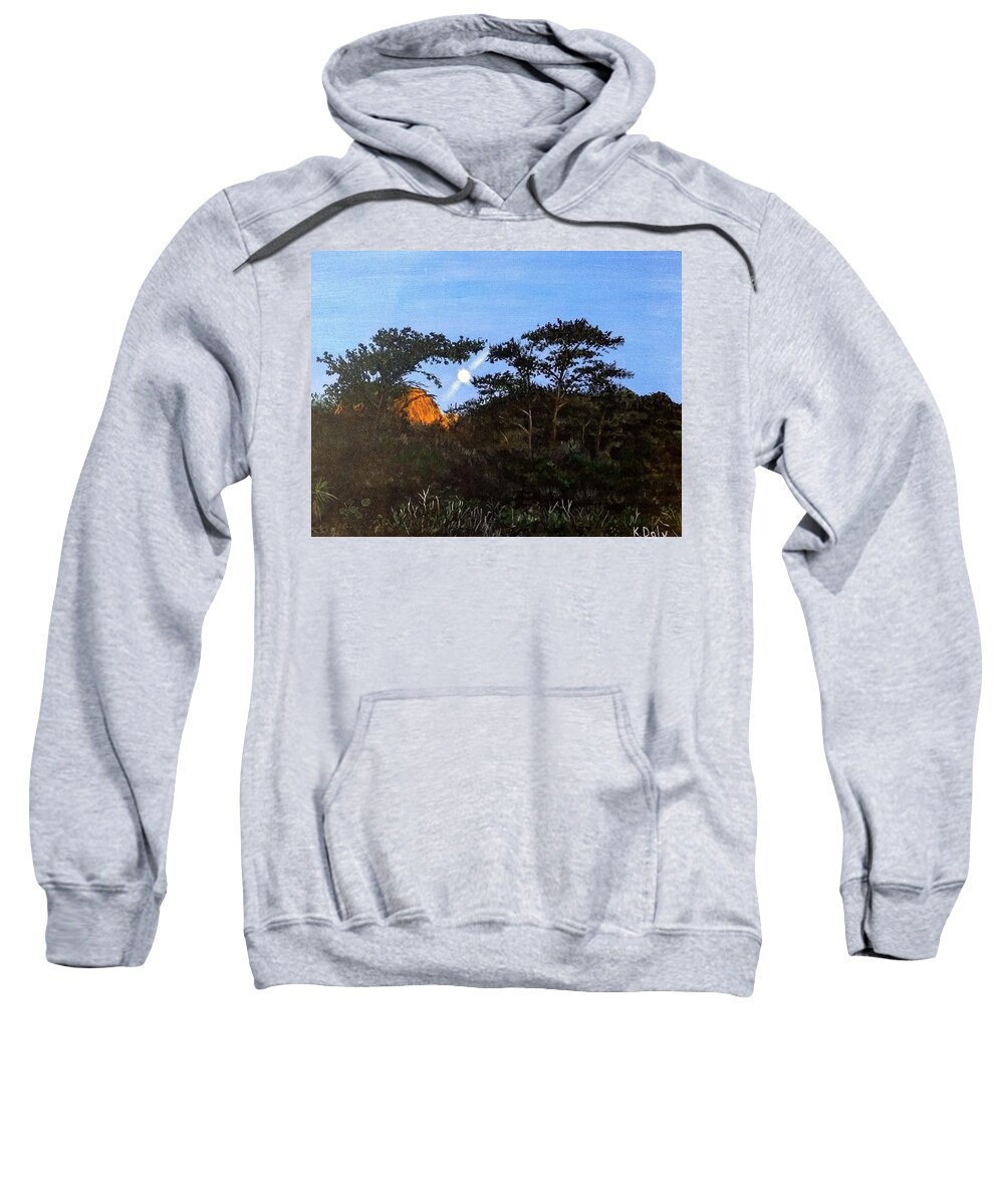 Torrey Pines Sweatshirt featuring the painting Torrey pines in the morning by Kevin Daly
