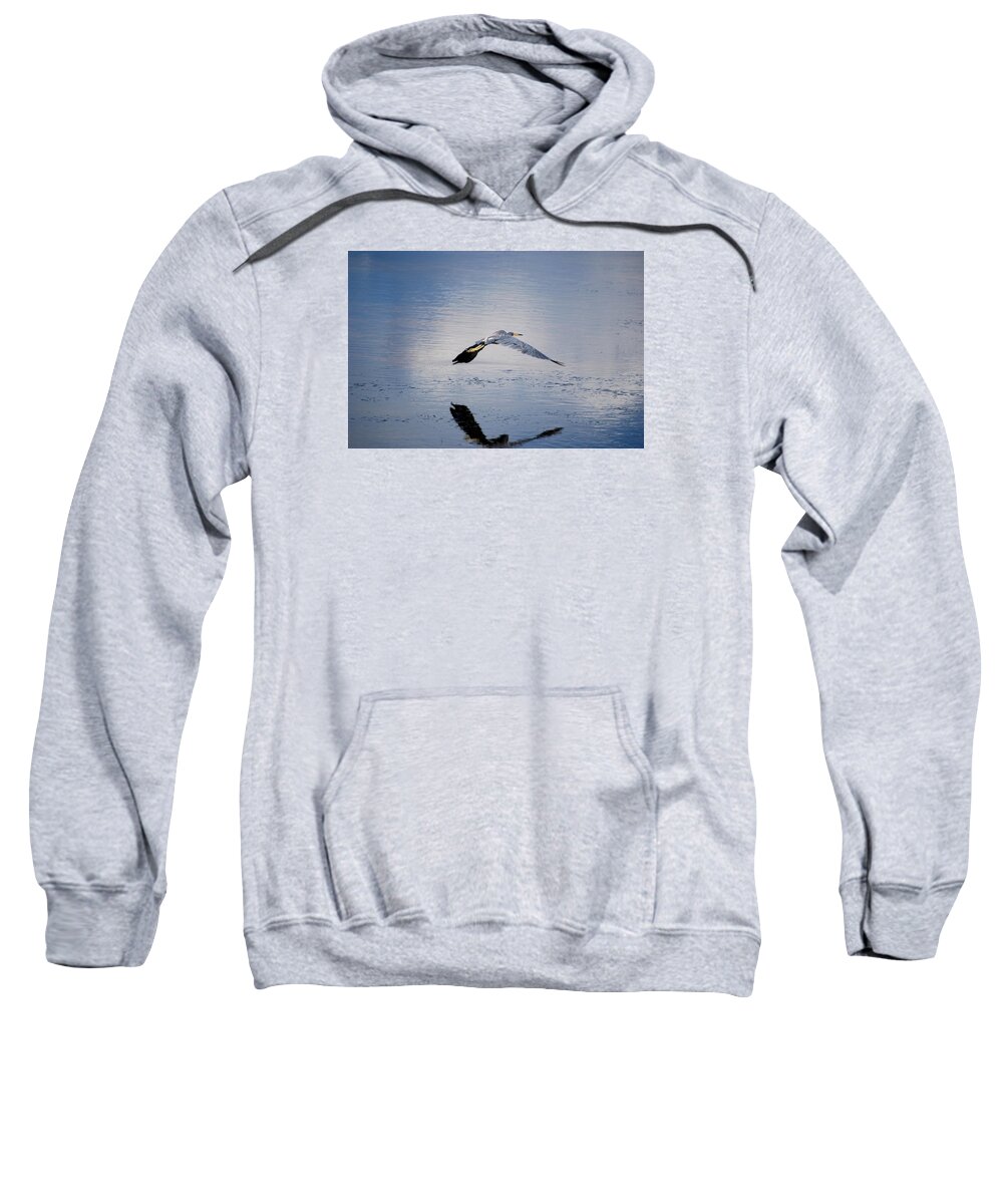 Tri-colored Heron In Flight Sweatshirt featuring the photograph Tri-colored Heron by Jim Bennight