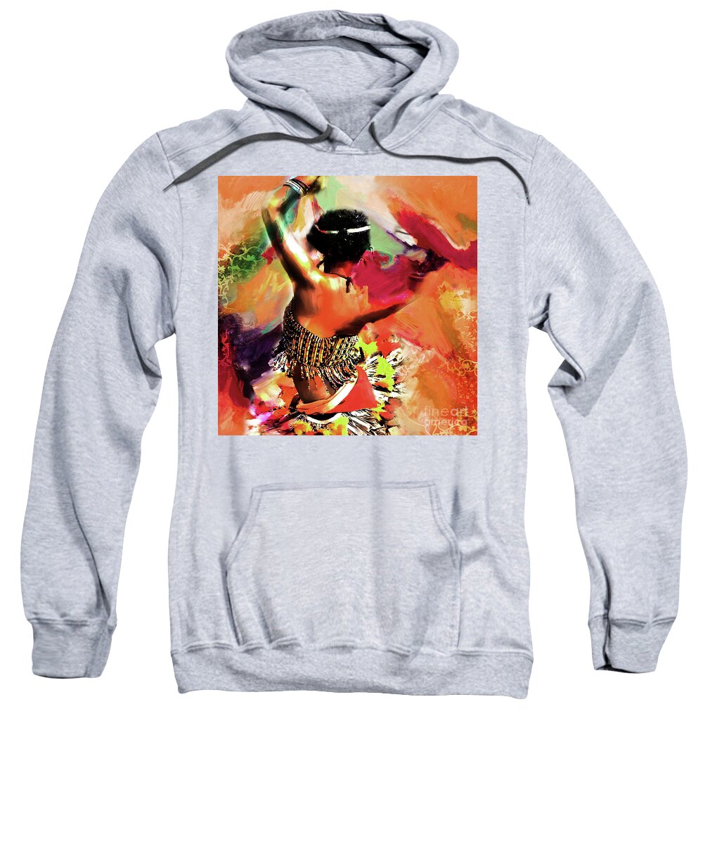 Tribe Sweatshirt featuring the painting Tribal Dance 0321 by Gull G