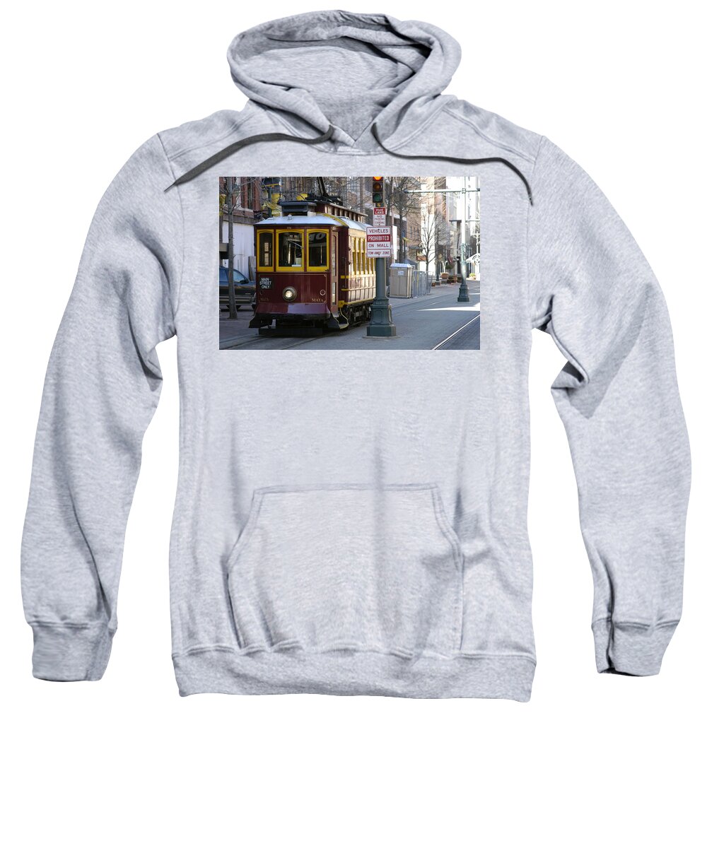 Trolley Sweatshirt featuring the photograph Trolley - Memphis by DArcy Evans