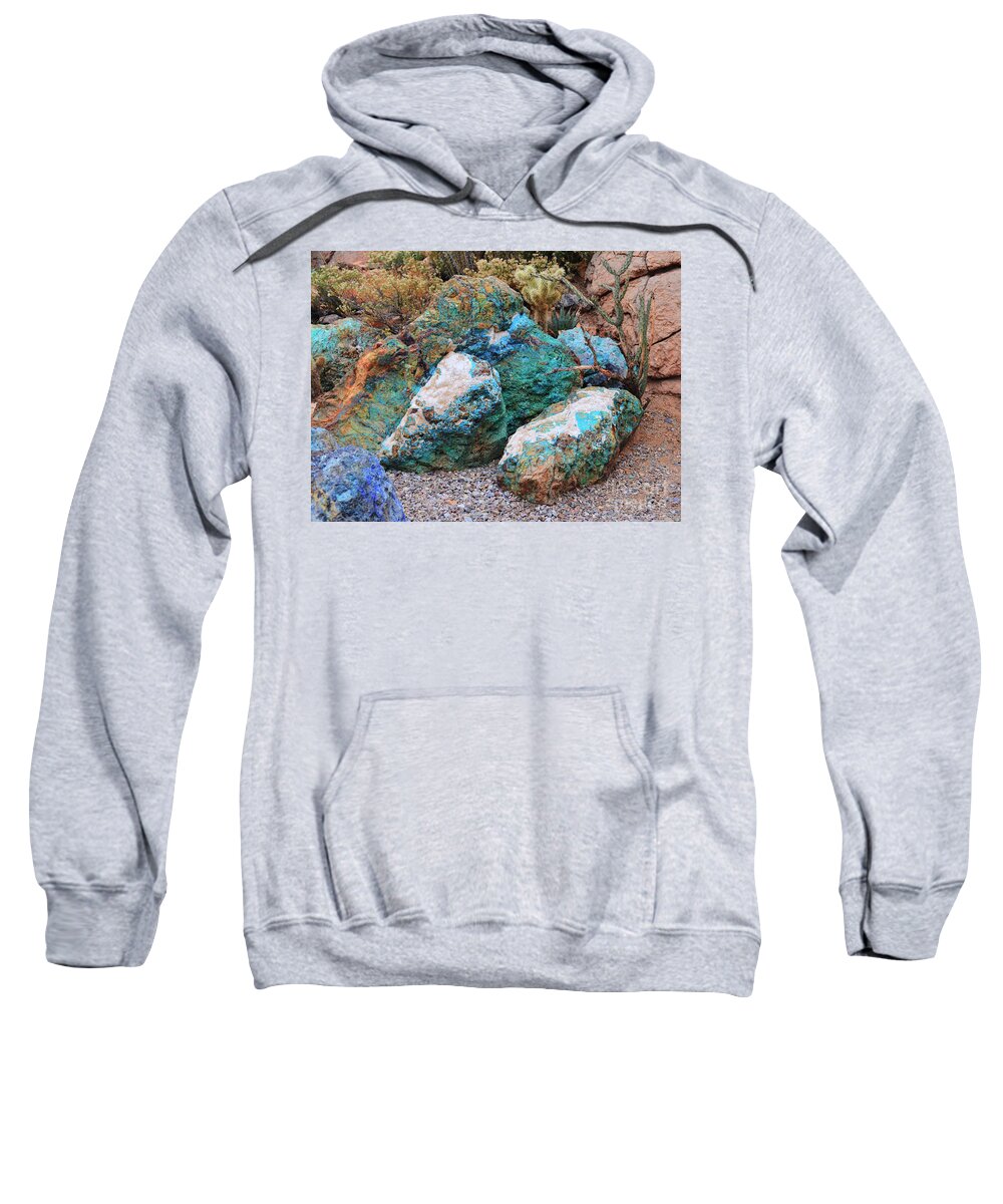 Rock Sweatshirt featuring the photograph Turquoise Rocks by Donna Greene
