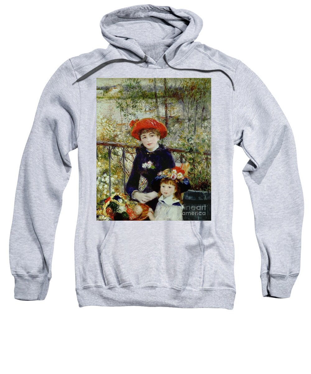 Two Sweatshirt featuring the painting Two Sisters by Pierre Auguste Renoir