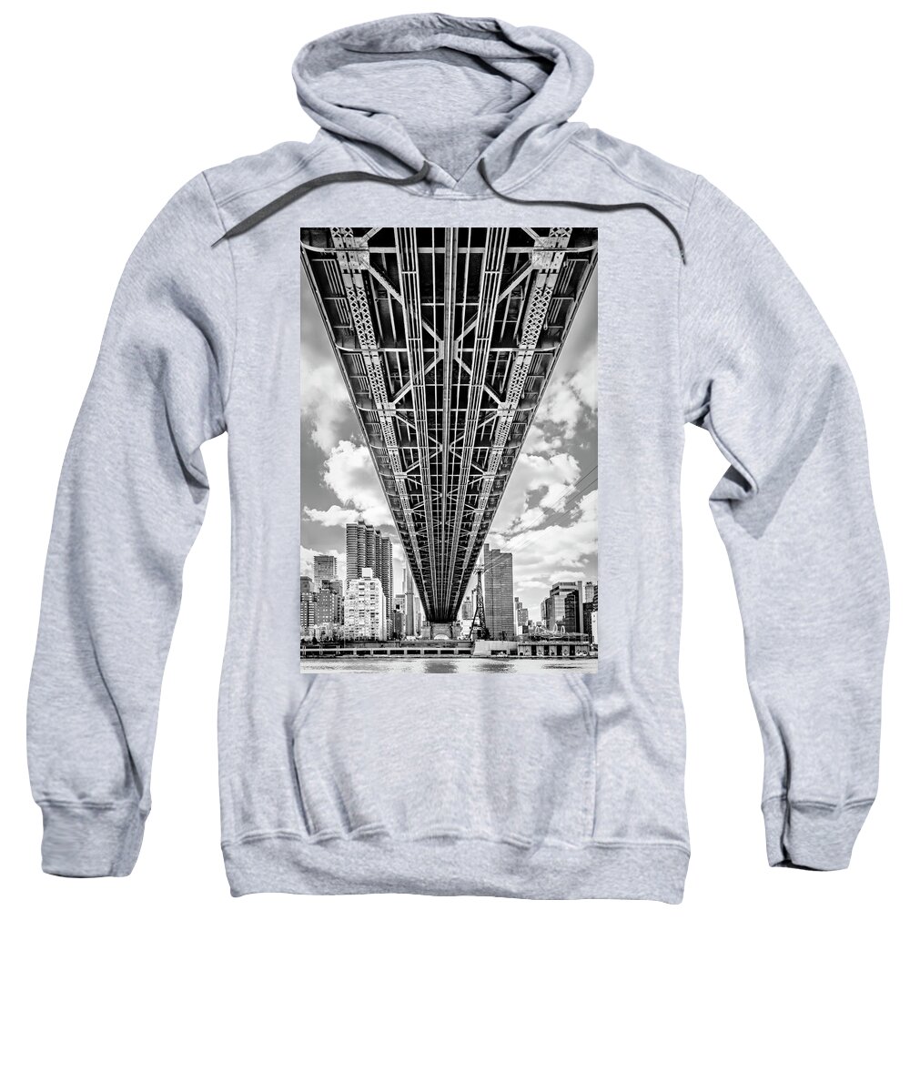 Queensboro Bridge Sweatshirt featuring the photograph Underneath The Queensboro Bridge by Susan Candelario