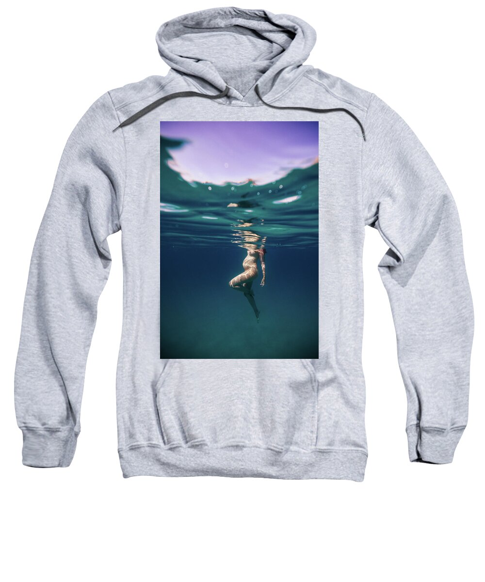 Swim Sweatshirt featuring the photograph Underwater Pregnant by Gemma Silvestre