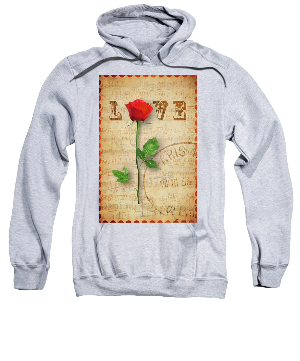 Flower Sweatshirt featuring the mixed media Unfolding by Iryna Goodall