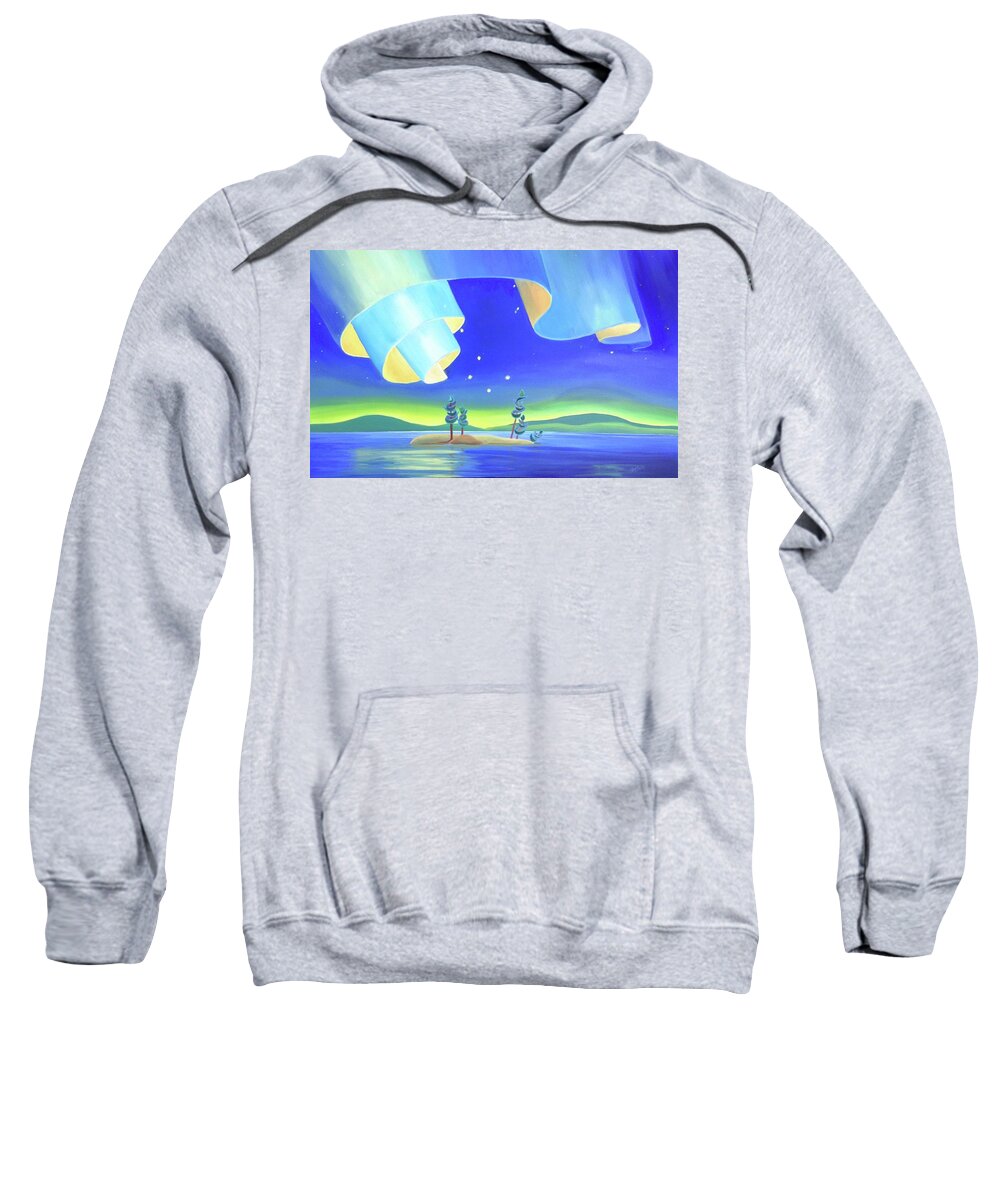 Group Of Seven Sweatshirt featuring the painting Unfurling by Barbel Smith