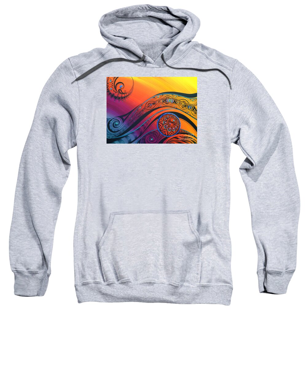 Tribal Sweatshirt featuring the painting Tribal Flow by Reina Cottier