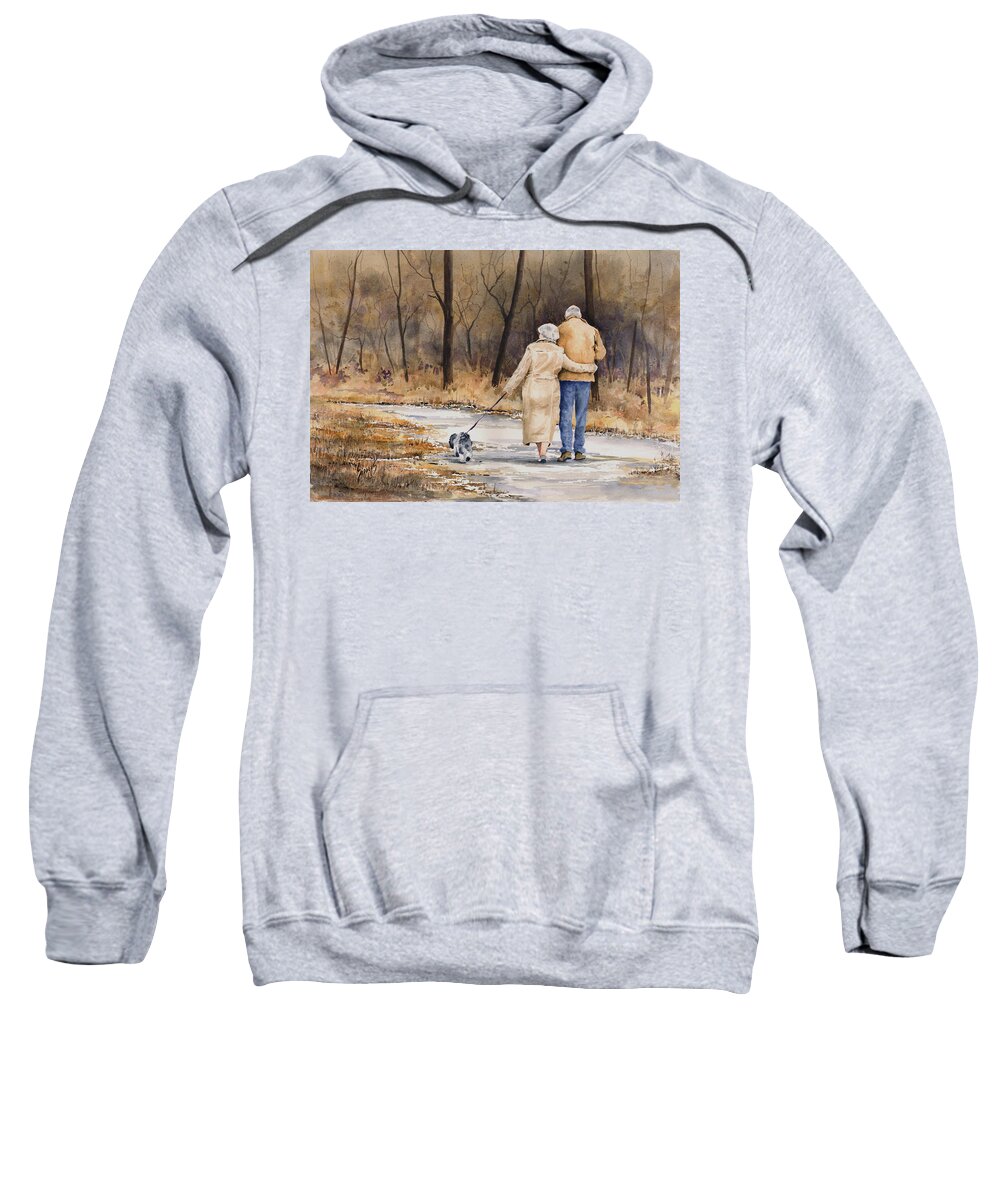 Autumn Sweatshirt featuring the painting Unspoken Love by Sam Sidders