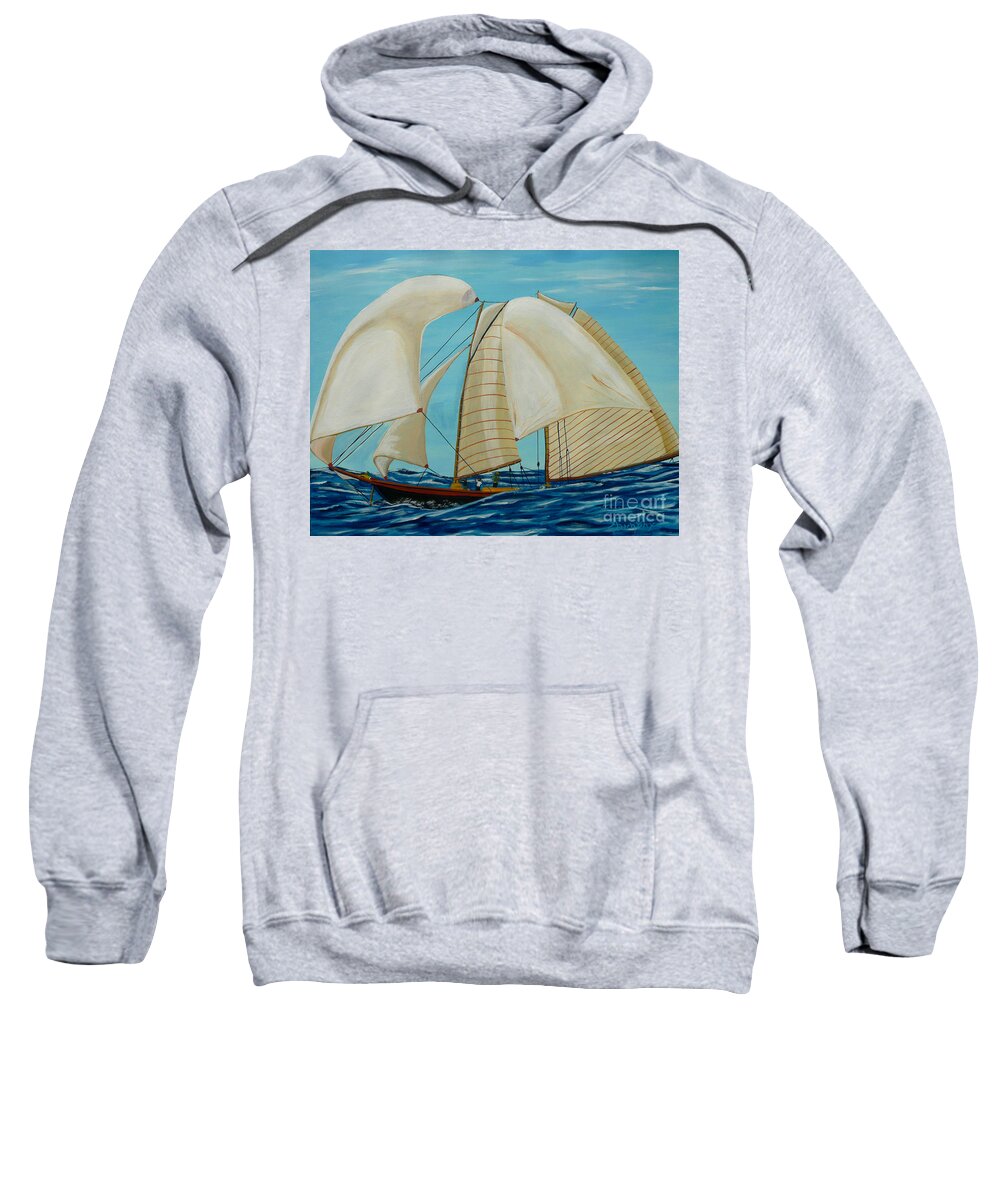 Ship Sweatshirt featuring the painting Up She Rises by Anthony Dunphy