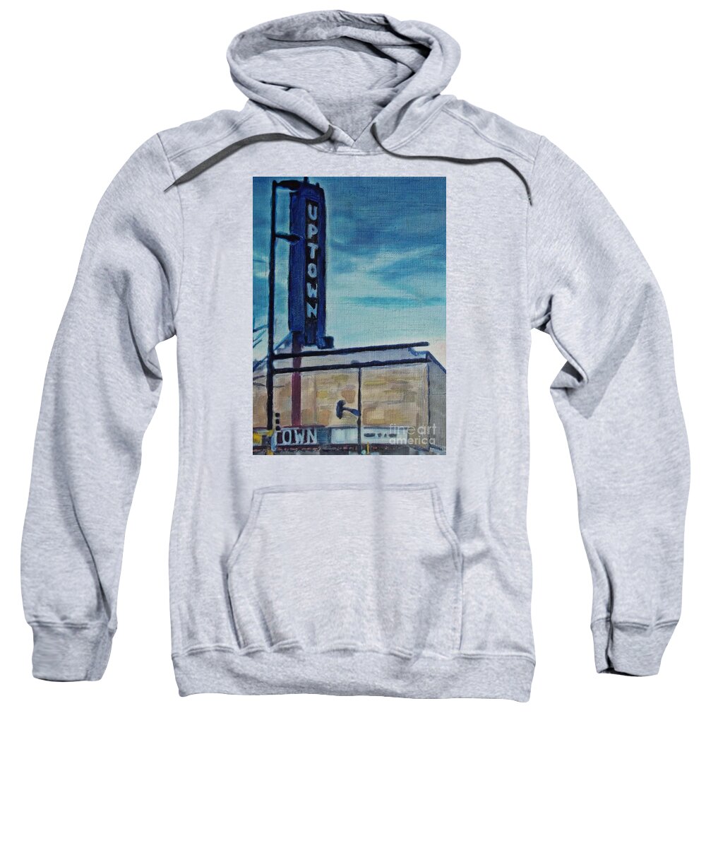 Uptown Sweatshirt featuring the painting Uptown by Cara Frafjord