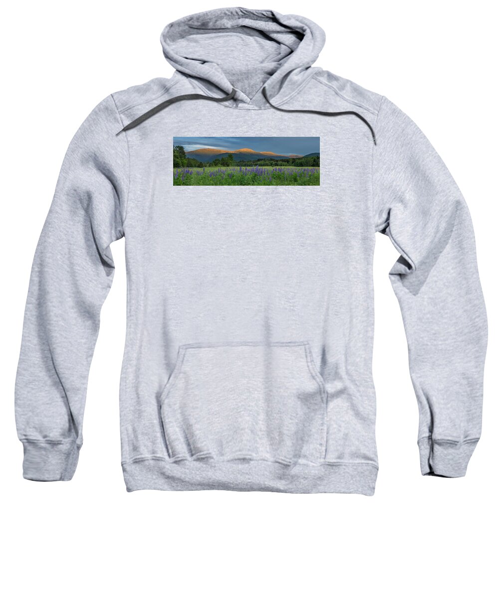 Valley Sweatshirt featuring the photograph Valley Way Lupine Sunset by White Mountain Images