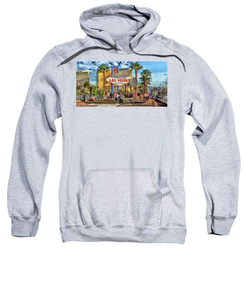  Sweatshirt featuring the photograph VegasStrong by Michael W Rogers