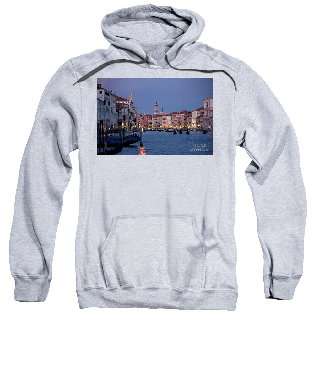 Venice Sweatshirt featuring the photograph Venice Blue Hour 2 by Heiko Koehrer-Wagner