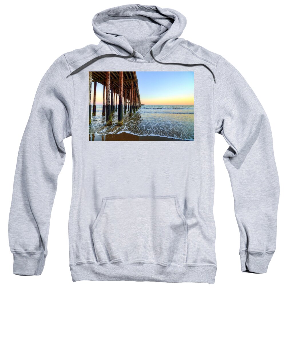 Pier Sweatshirt featuring the photograph Ventura Pier Blue and Gold 3 by Wendell Ward