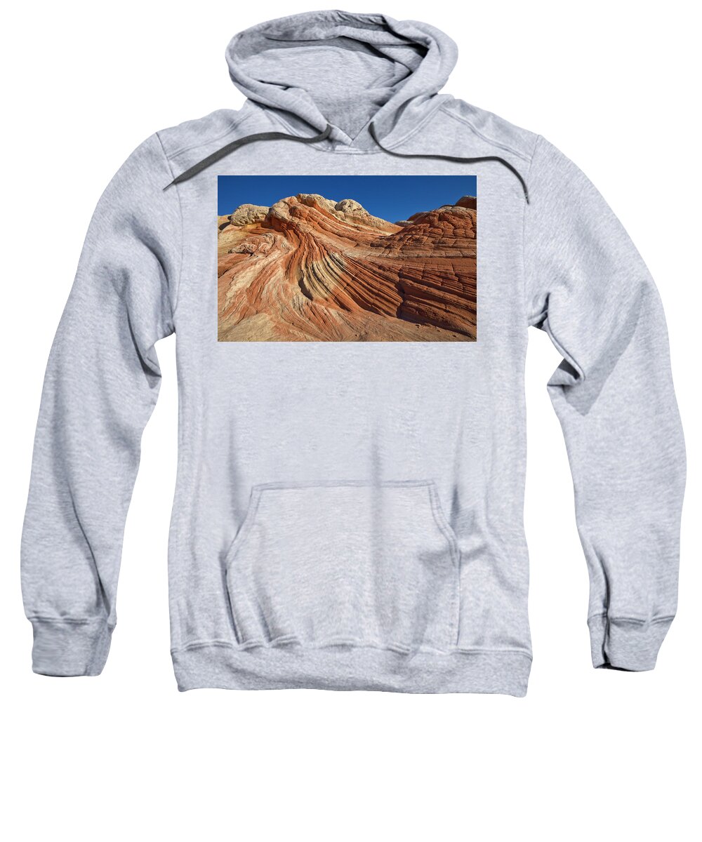 00559281 Sweatshirt featuring the photograph Vermillion Cliffs Sandstone by Yva Momatiuk John Eastcott