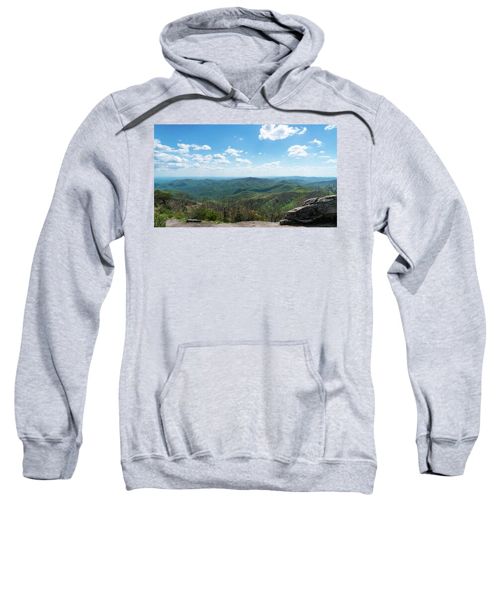 Georgia Sweatshirt featuring the photograph View from Blood Mountain Georgia by Lawrence S Richardson Jr