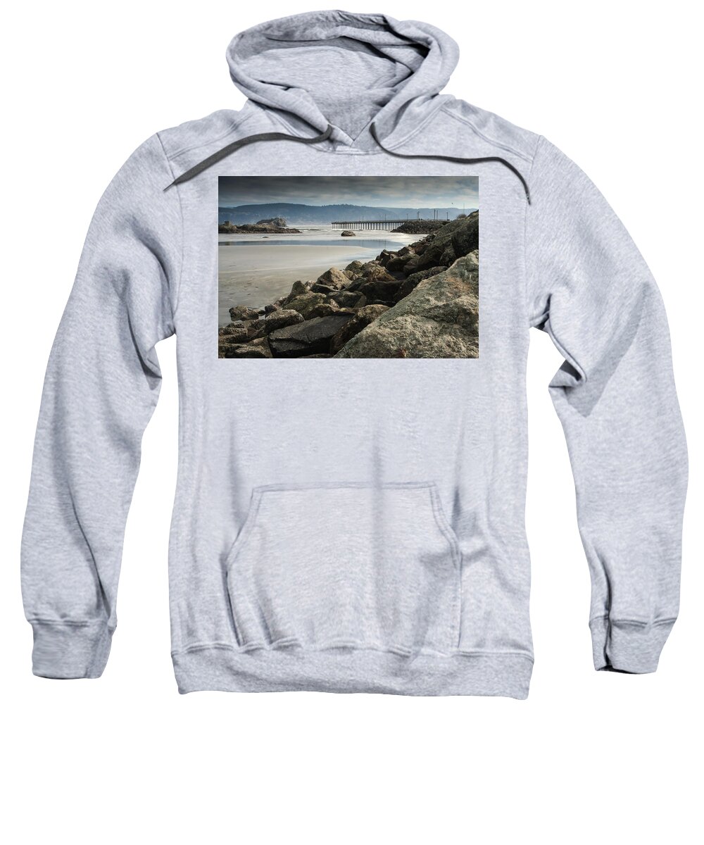 B Street Pier Sweatshirt featuring the photograph View from the Beach by Betty Depee