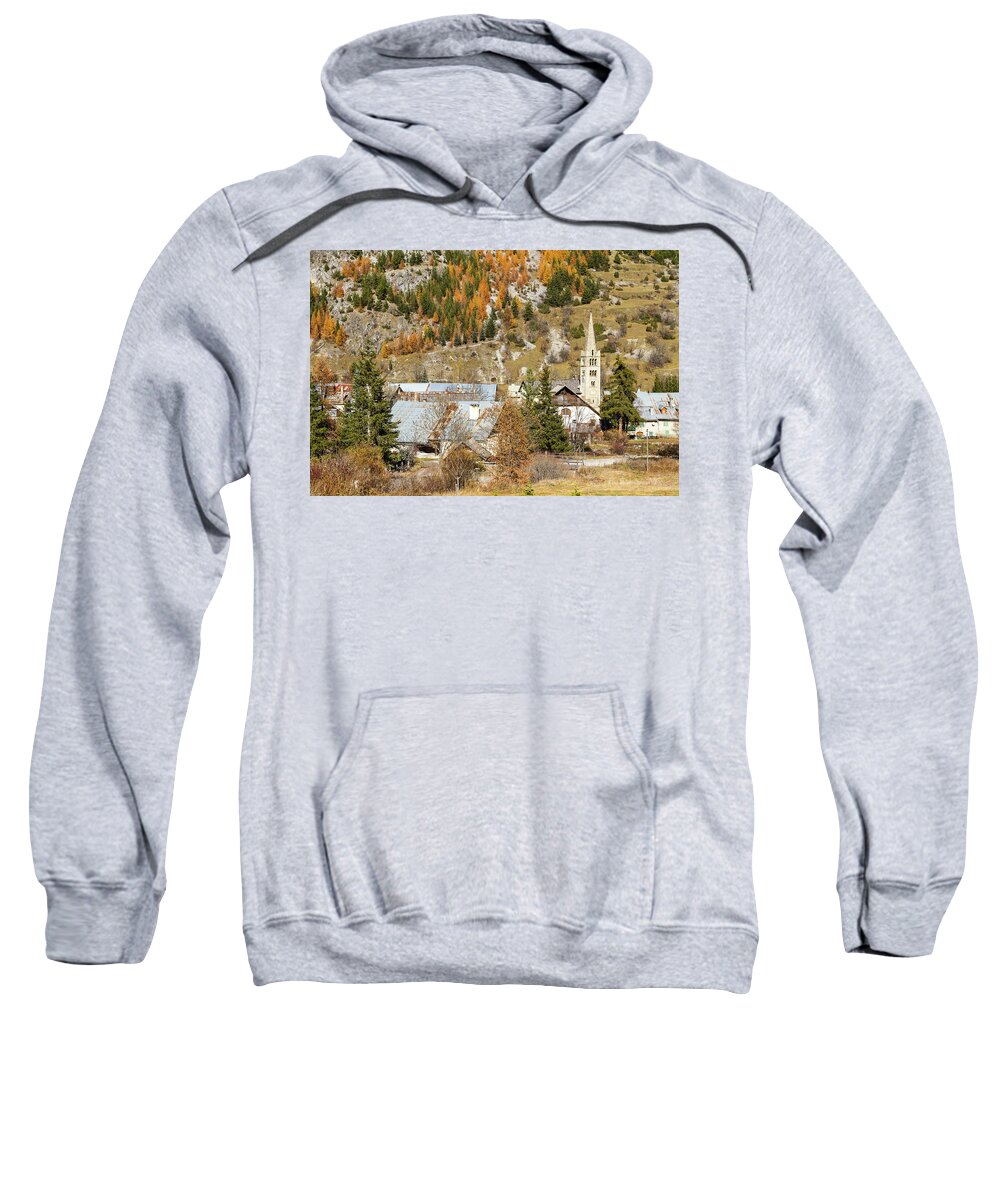 Village Sweatshirt featuring the photograph Village of Nevache - 1 - French Alps by Paul MAURICE