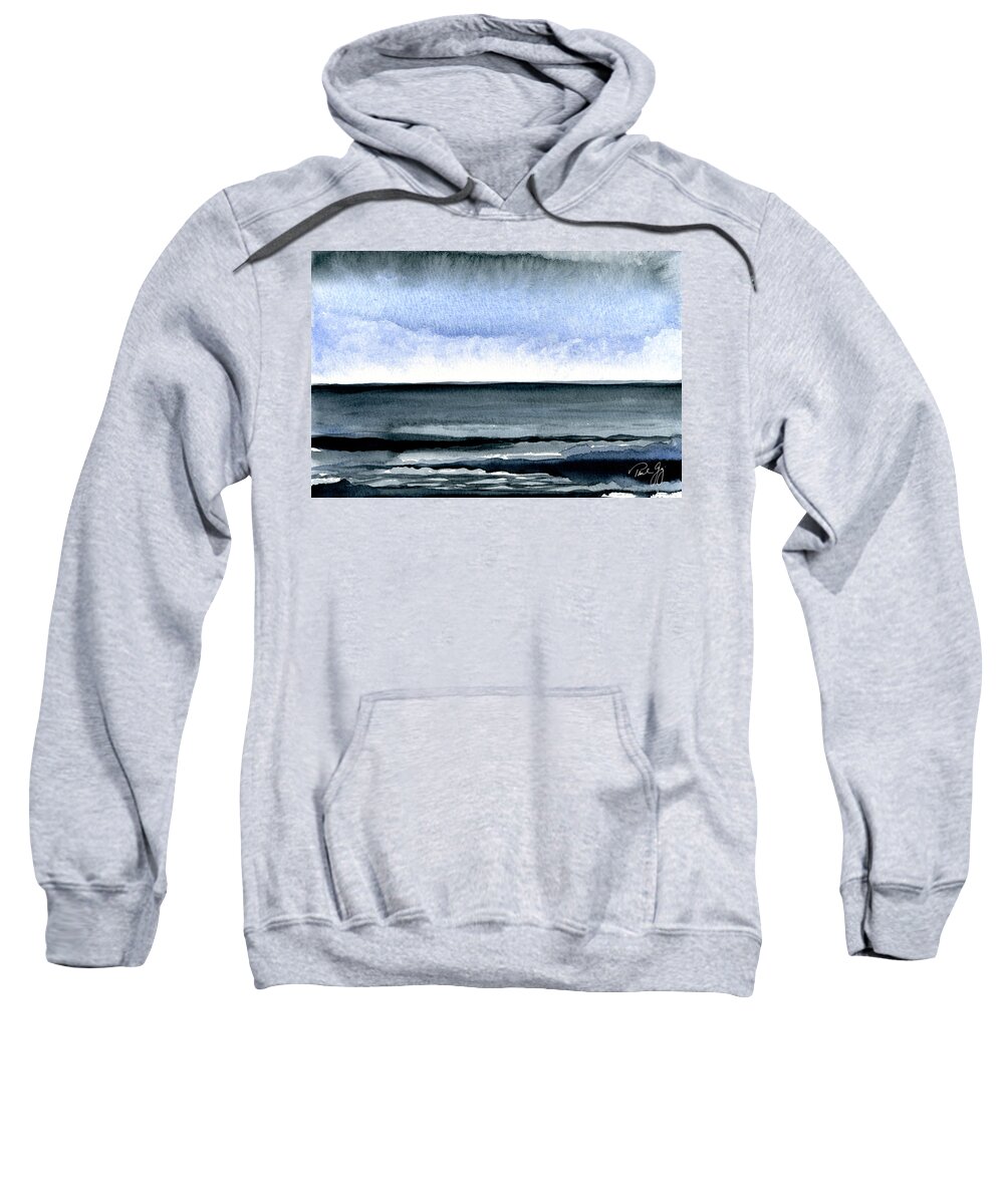 Seascape Sweatshirt featuring the painting Vineyard Squall by Paul Gaj