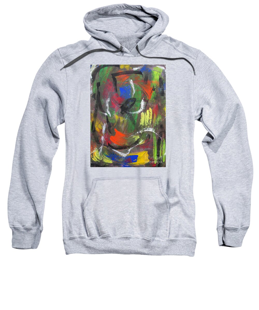 Julius Has Always Been Drawn To Sweatshirt featuring the painting Voidal Extraction by Julius Hannah