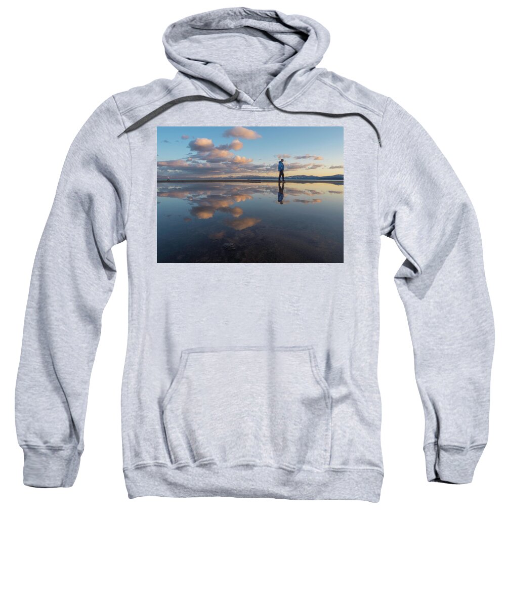 Usa Sweatshirt featuring the photograph Walking in the sunset by Martin Gollery