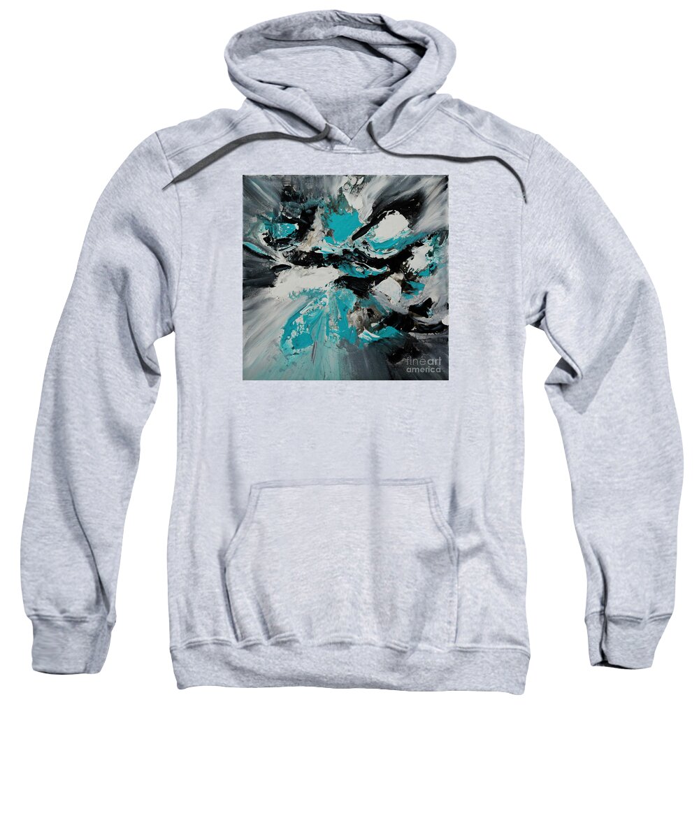 Feather Painting Sweatshirt featuring the painting Walking wave-3 by Preethi Mathialagan