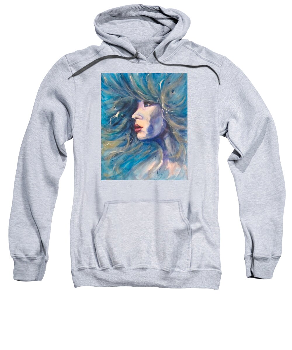 Woman Sweatshirt featuring the painting Water Spirit by Barbara O'Toole